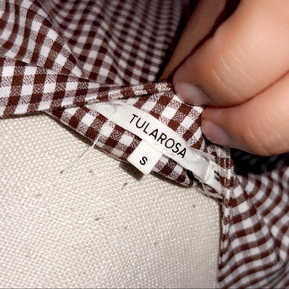 TULAROSA Gingham Print Wrap Mini Dress - Picture 6 of 6